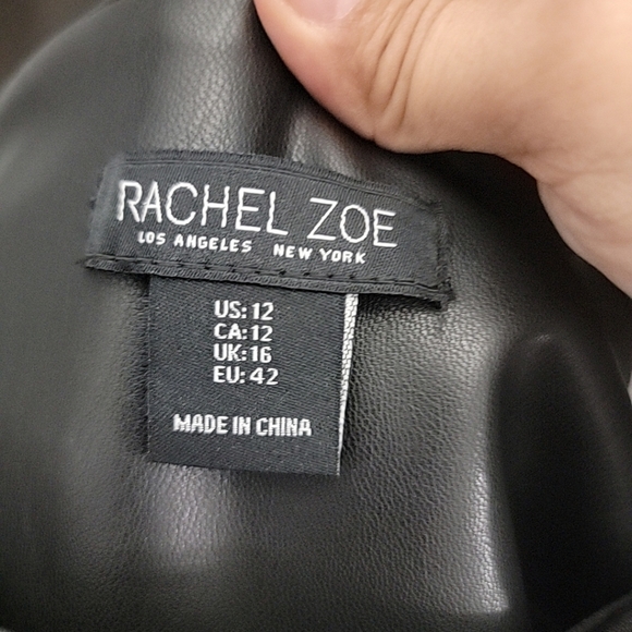 RACHEL ZOE Women's Black Faux Leather Skinny Pants Legging 12 Sleek Trendy - Picture 5 of 6